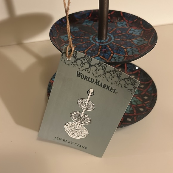 World Market Jewelry Stand with 3 Painted Tiers - Picture 4 of 6